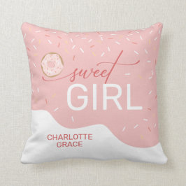 Almofada Garota doce, cor-de-rosa, Glacé de borra