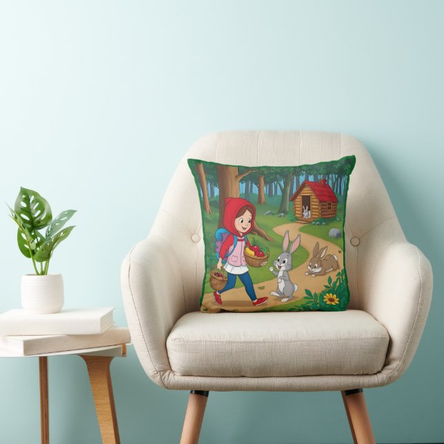 Almofada Garota em Redhood with Bunny (Cadeira)