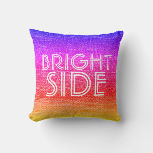 Almofada Garota Retro Rainbow Bright Side Happy