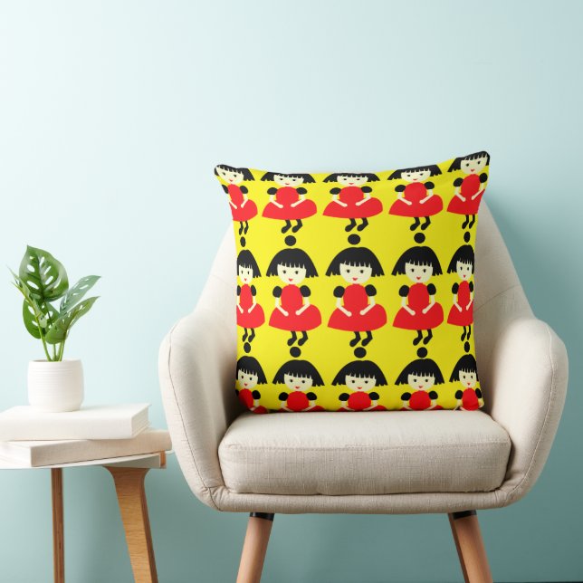 Almofada Garotas Bonitas Amarelo (Cadeira)