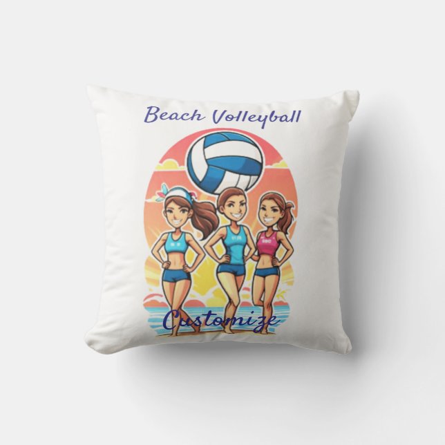 Almofada Garotas de Voleibol de Praia Thunder_Cove (Frente)