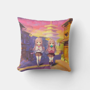 Almofada Garotas fofas de anime de sorvete