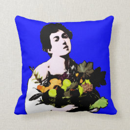 Almofada Garoto de Caravaggio com cesta de Fruta - Estilo d