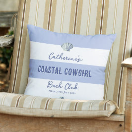 Almofada Gata Costeira Elegante - Grelhas Brancas Moles Azu