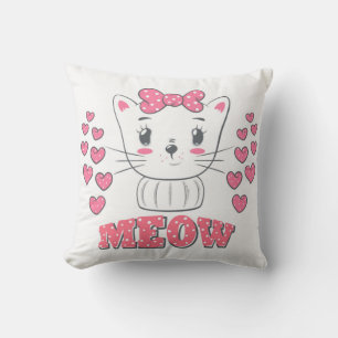 Almofada Gatinho Branco Bonito