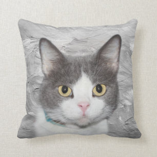 Almofada Gatinho cinzento e branco do smoking
