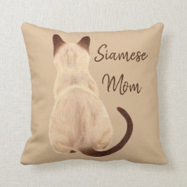 Almofada Gatinho da mamã do gato Siamese de Sasha que olha