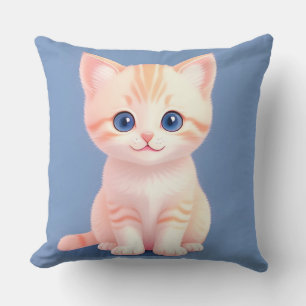 Almofada Gatinho de Desenho Animado Adorável Com Olhos Azui