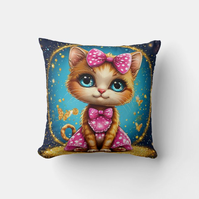 Almofada Gatinho de desenho animado fofo (Frente)