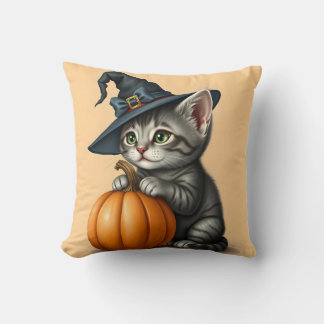 Almofada Gatinho de Halloween, Gato de Halloween Usando Cha