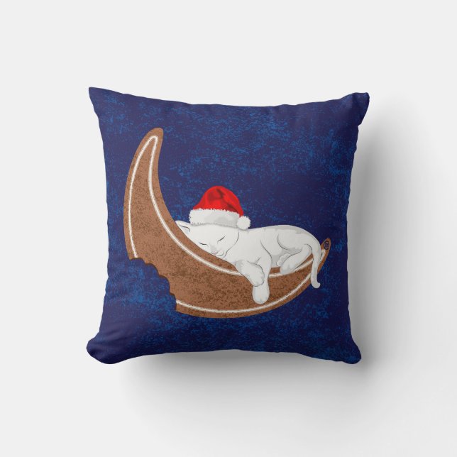 Almofada Gatinho de papais noeis e Lua de Gingerpão (Frente)