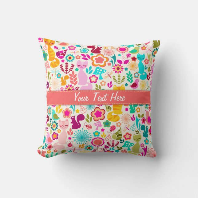 Almofada Gatinho do jardim (Frente)