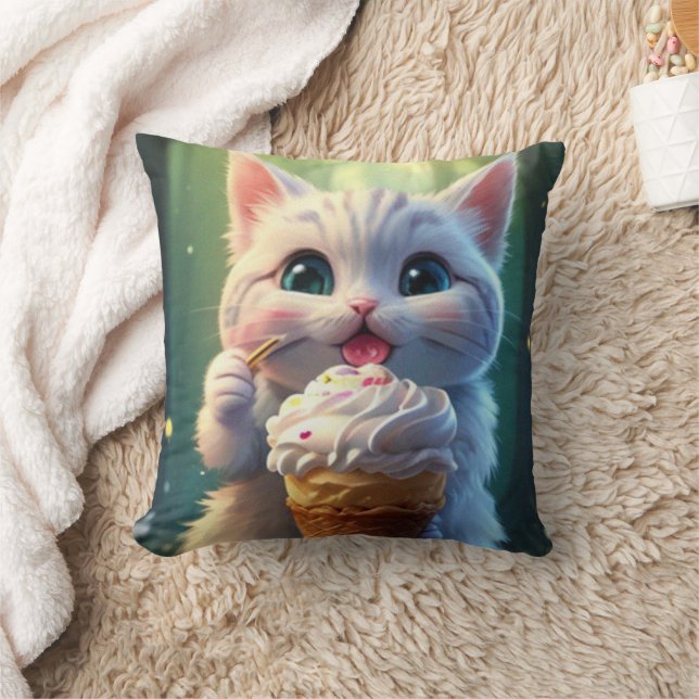 Almofada Gatinho do sorvete (1): (Cobertor)