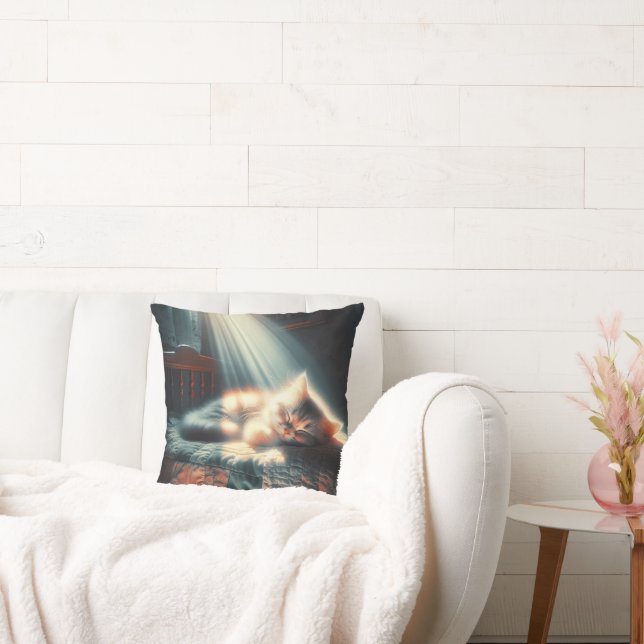 Almofada Gatinho Dormindo À Luz Do Sol (Sofá)