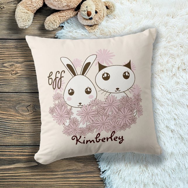 Almofada Gatinho Fofo e Bunny Melhores Amigos Animais para  (Criador carregado)