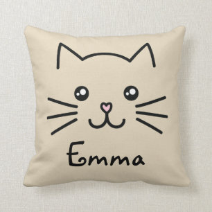 Almofada Gatinho Kawaii Bonito Face De Gatinho Com Nariz De