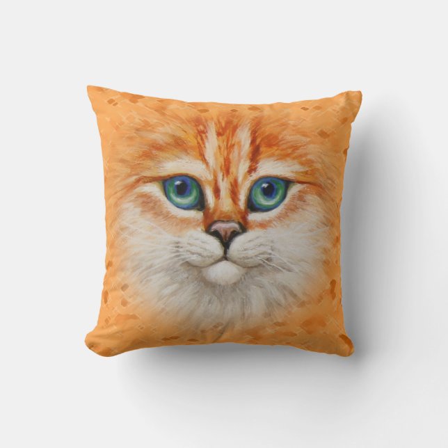 Almofada Gatinho Laranja Feliz (Frente)