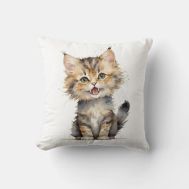 Almofada Gatinho Tabby de Aquarela