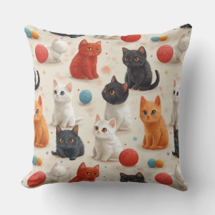 Almofada Gatinhos coloridos e bonitos padrões infantis