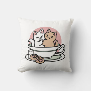 Almofada Gatinhos cortantes em uma taça - Adorável Hora do