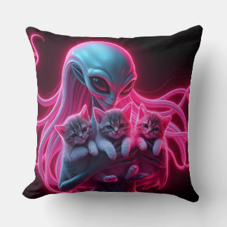 Almofada Gatinhos de creme de Alienígena neon-feminina