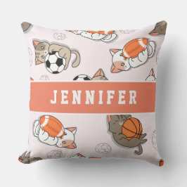 Almofada Gatinhos Kawaii, Gatinhos e Bolas Esportivas Menin