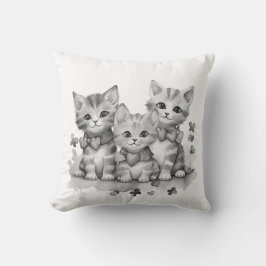 Almofada Gatinhos preto e branco
