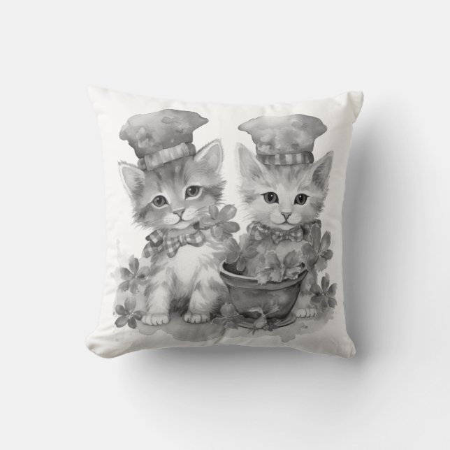 Almofada Gatinhos pretos e brancos (Frente)
