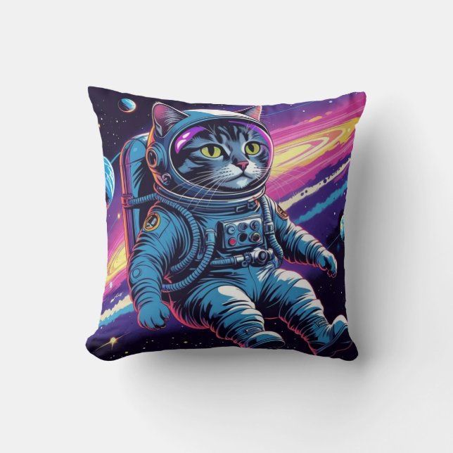 Almofada Gato Astronauta Divertida – Meowt of This World (Frente)