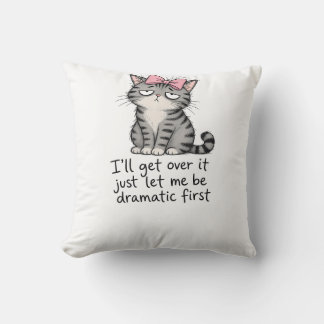 Almofada Gato Atitude "Preciso de Drama Primeiro" Gif Diver