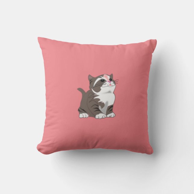 Almofada Gato Bebê Cinto-Travesseiro decorativo Rosa - Esco (Frente)