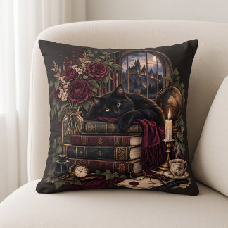 Almofada Gato bibliófilo da Academia Sombria