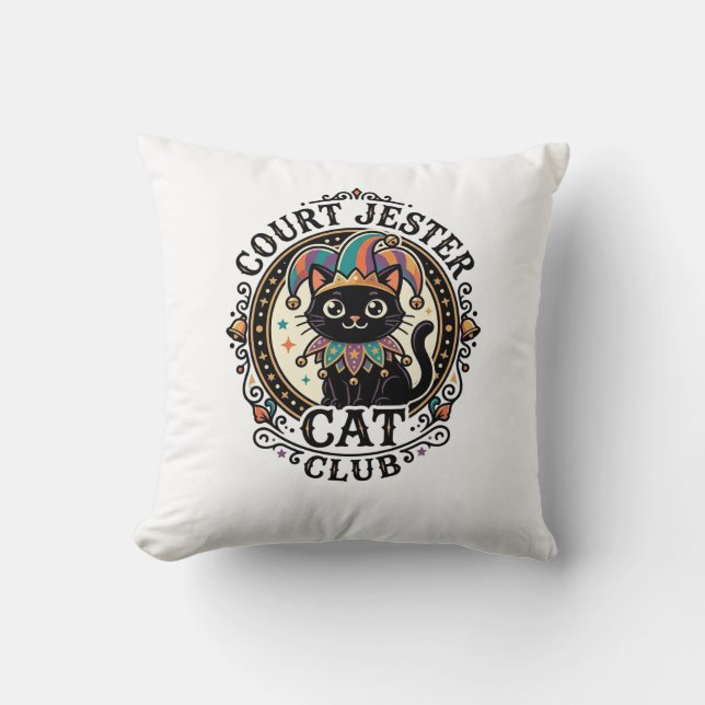 Almofada Gato Bobo da Corte Design de Amante de Gato Engraç (Frente)