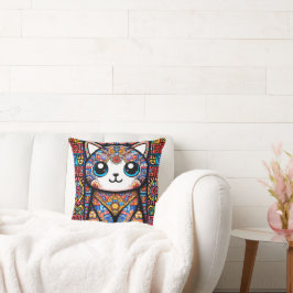 Almofada Gato Bonito com Charme de Padrão Tradicional