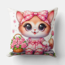 Almofada Gato Bonito com Flores Crianças- Enfermeiro e Cria