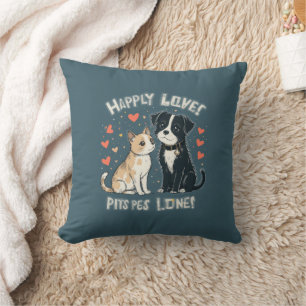 Almofada Gato Bonito e Cão Adoram Cartografia Engraçada Pet