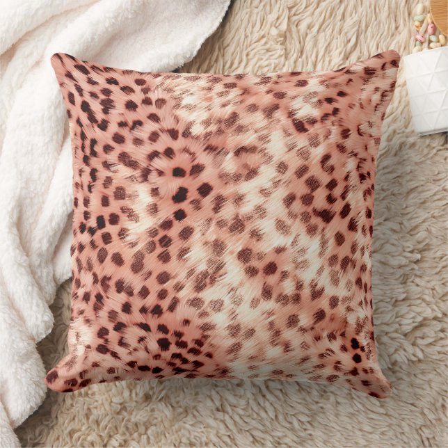 Almofada Gato Bonito, Rosa Dourado, Leopardo (Cobertor)