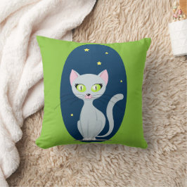 Almofada Gato Bonito Starry sky Cartoon Rosa Verde de 2 lad
