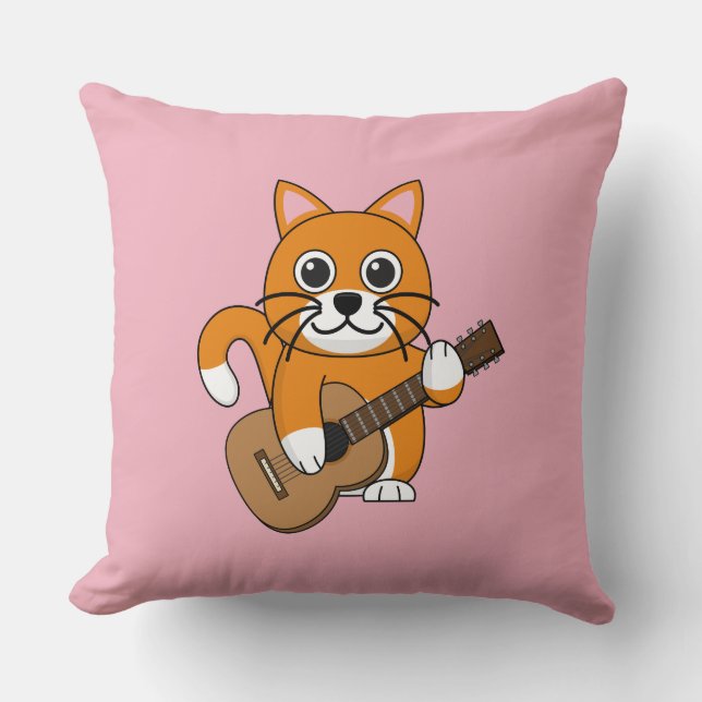 Almofada Gato Branco De Cor Laranja Cura A Tocar Cartografi (Frente)