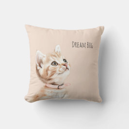 Almofada Gato Branco de Pêssego