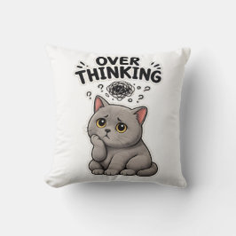 Almofada Gato British Shorthair engraçado e pensativo