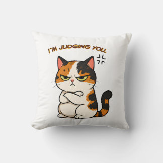 Almofada Gato Calico Mal-humorado - Estou julgando você