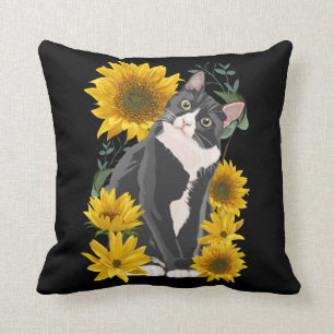 Almofada Gato Cinto e Girassóis, Jardim Amor Felino
