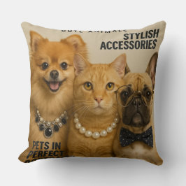 Almofada Gato com amigos na revista