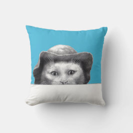 Almofada Gato com Chapéu (Azul da Velha Escola)