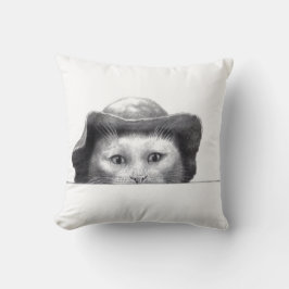 Almofada Gato com Chapéu (Neve)