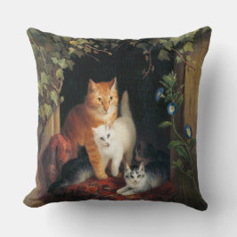 Almofada Gato Com Gatinhos (Arte Animal)