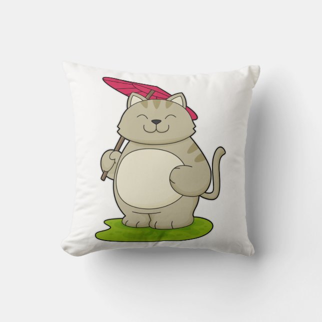 Almofada Gato com guarda-chuva (Frente)