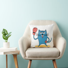 Almofada Gato com luvas de boxe