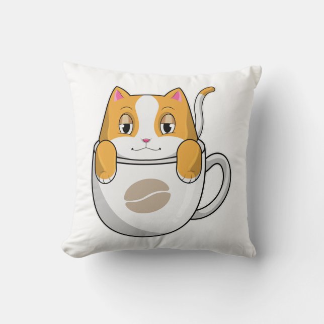 Almofada Gato com Taça de Café (Frente)